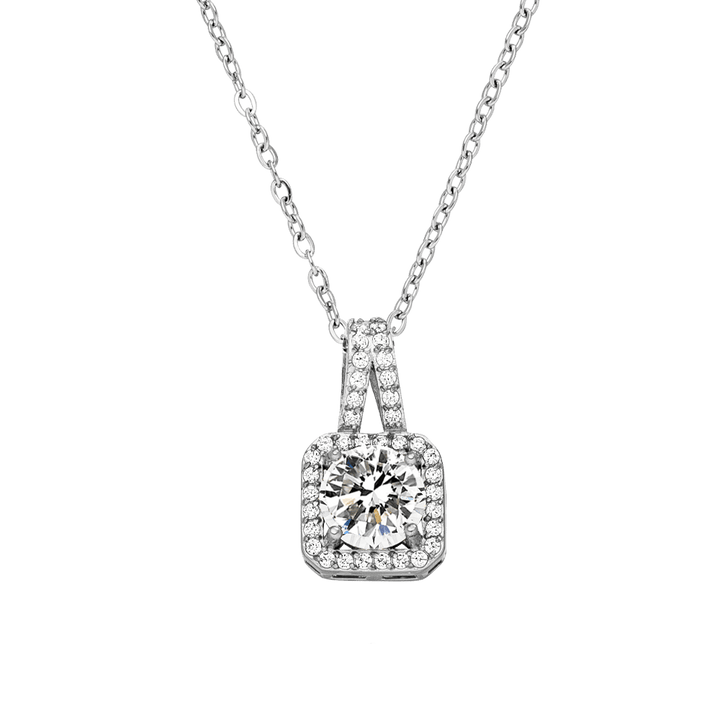Kette mit Glitzer Anhänger Silber wasserfest