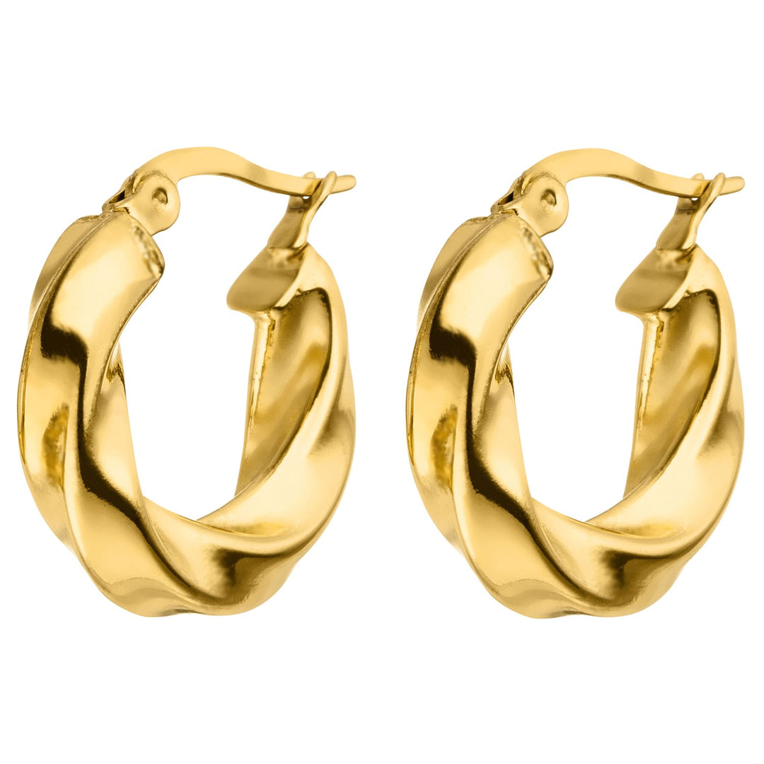 Dezente verdrehte Ohrringe gold Edelstahl 18K vergoldet wasserfest