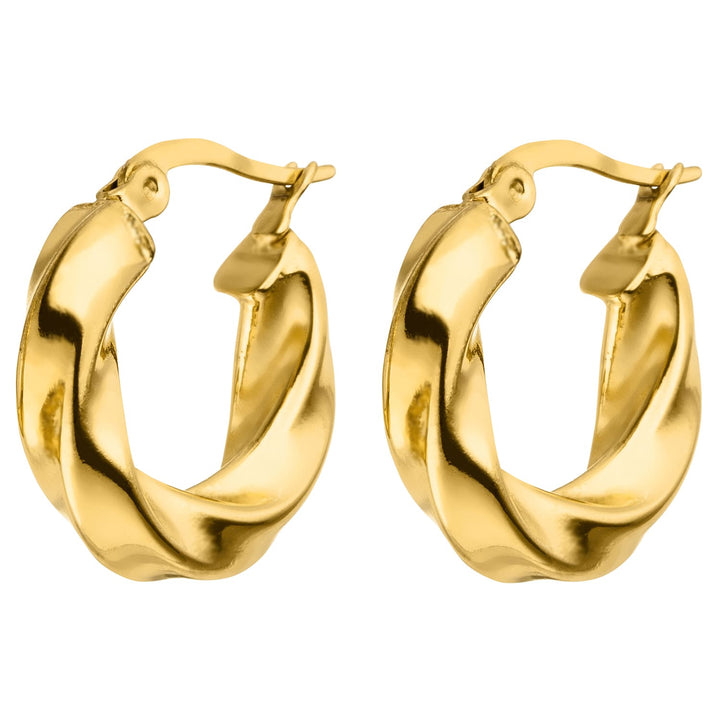Dezente verdrehte Ohrringe gold Edelstahl 18K vergoldet wasserfest