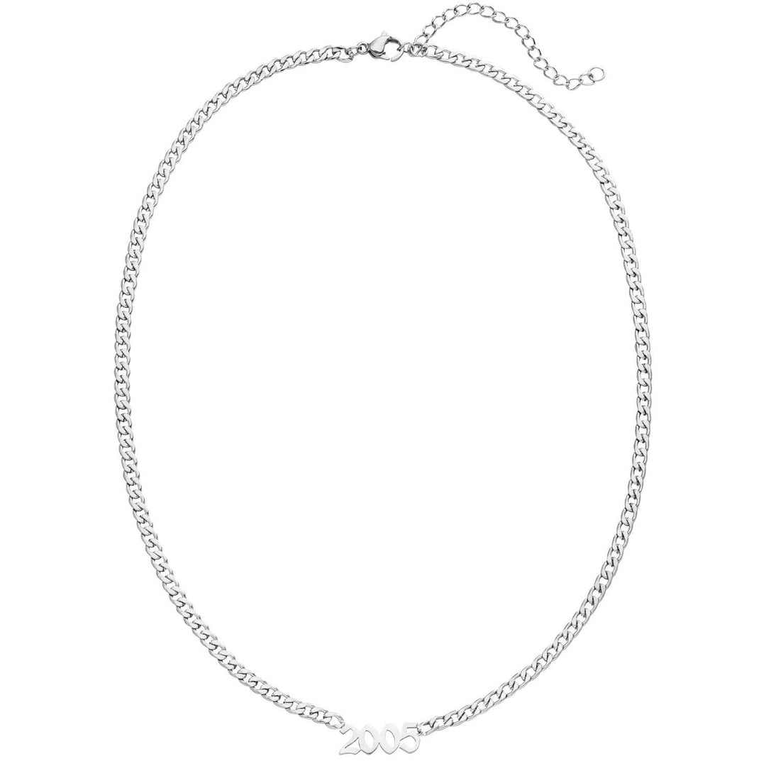 Geburtsjahr Kette in silber aus Edelstahl 2005 wasserfest
